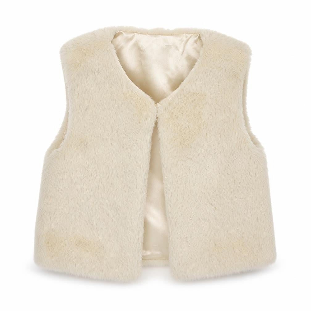 Primark Girls Beige Round Neck Polyester Cardigan Jumper Size 2-3 Years Hook & Eye