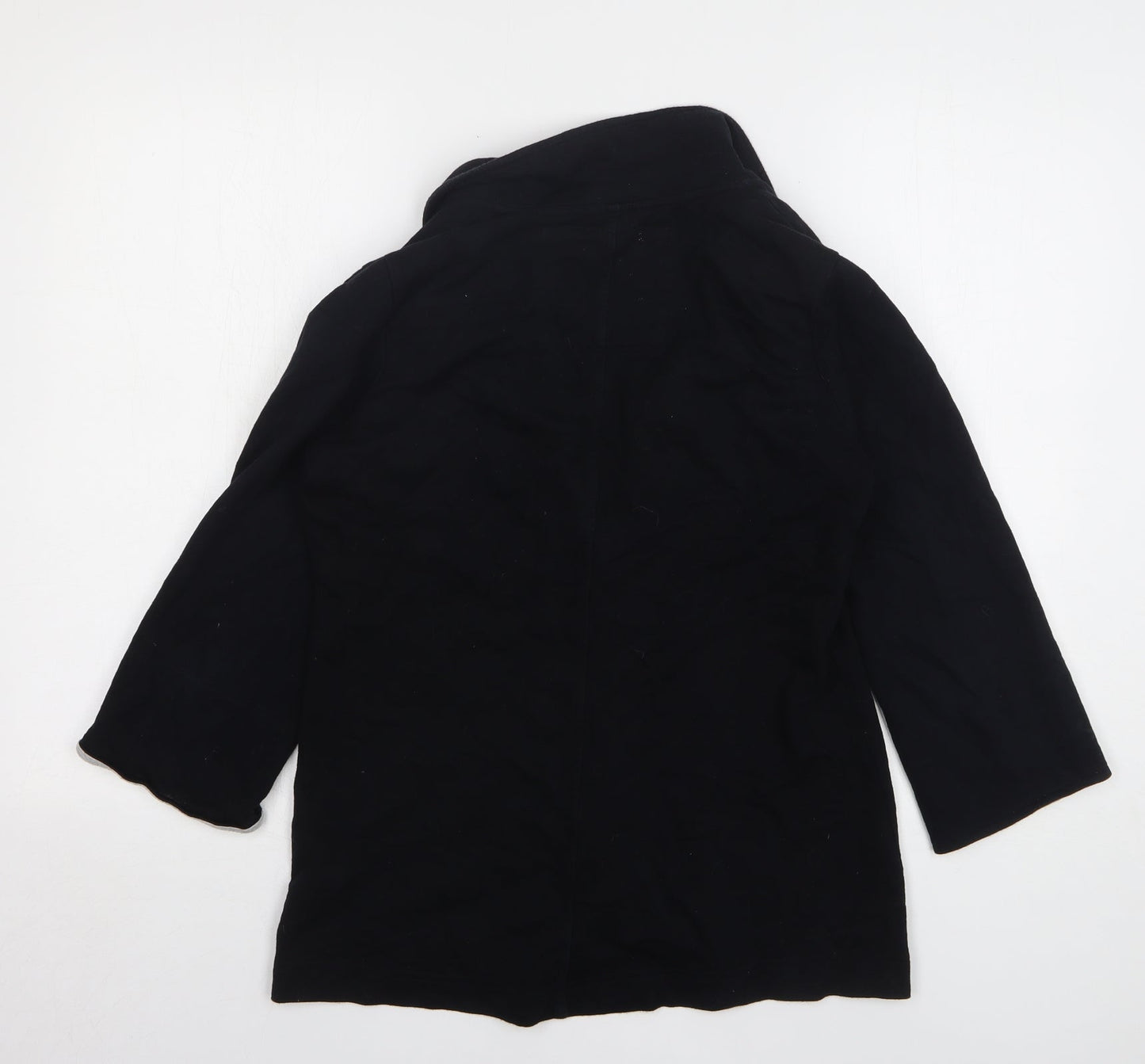 Denim & Co. Womens Black Cotton Jacket Blazer Size 10