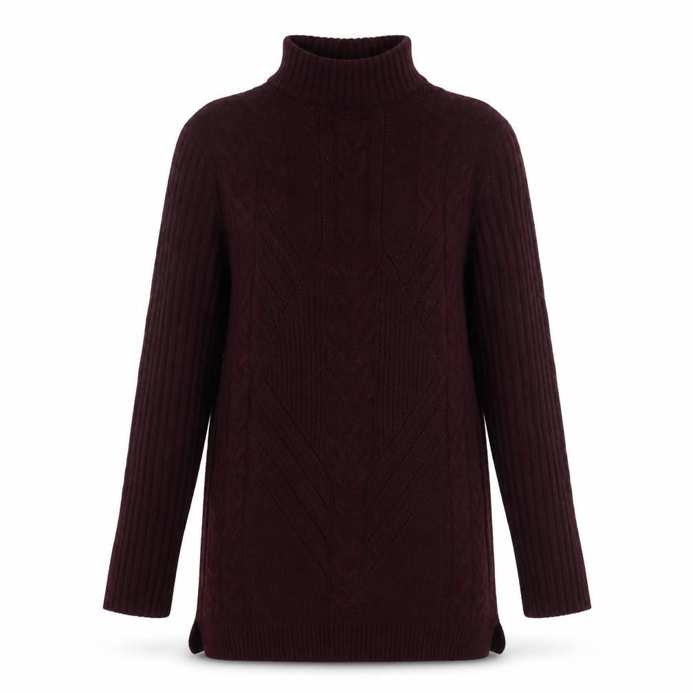Dunnes Womens Purple High Neck Acrylic Pullover Jumper Size 8