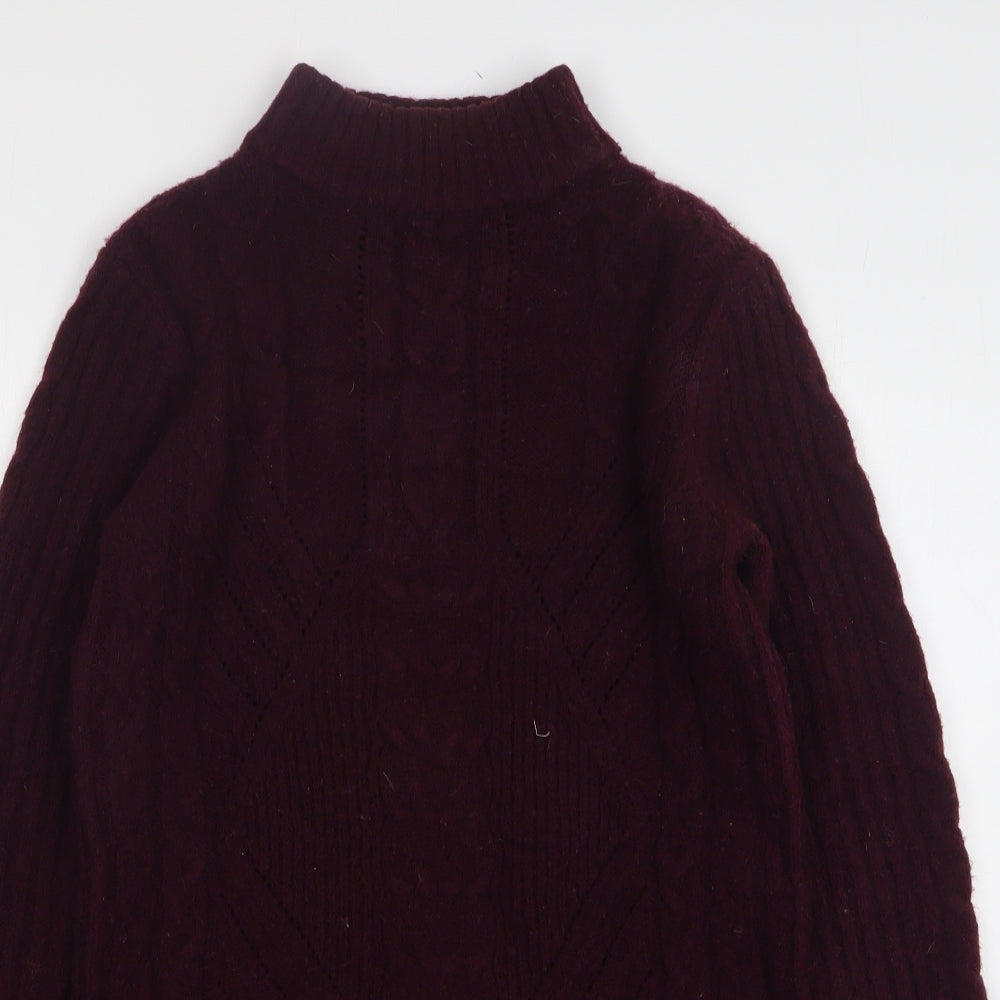 Dunnes Stores Womens Purple High Neck Acrylic Pullover Jumper Size 8