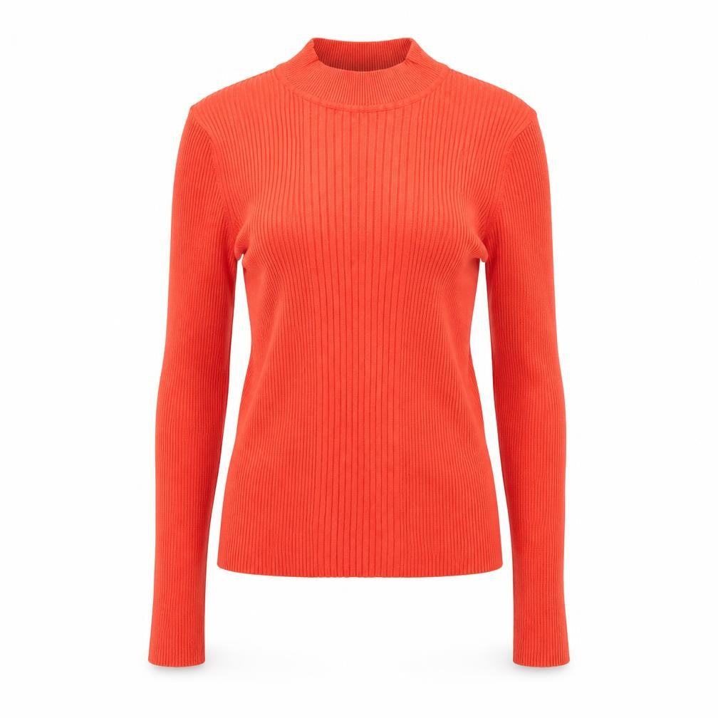 Marks and Spencer Womens Red Mock Neck Polyester Pullover Jumper Size S