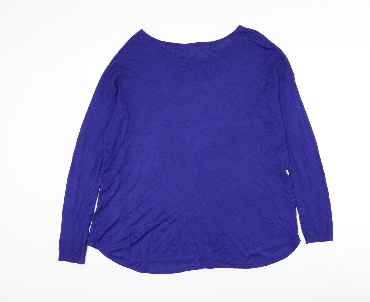 H&M Womens Blue Round Neck Acrylic Pullover Jumper Size S