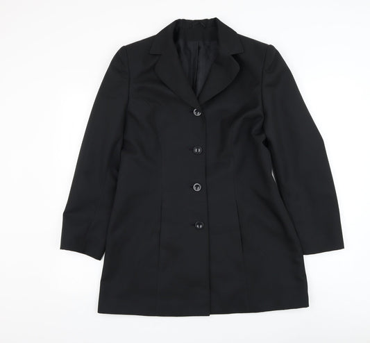 Essentials Womens Black Jacket Blazer Size 12 Button