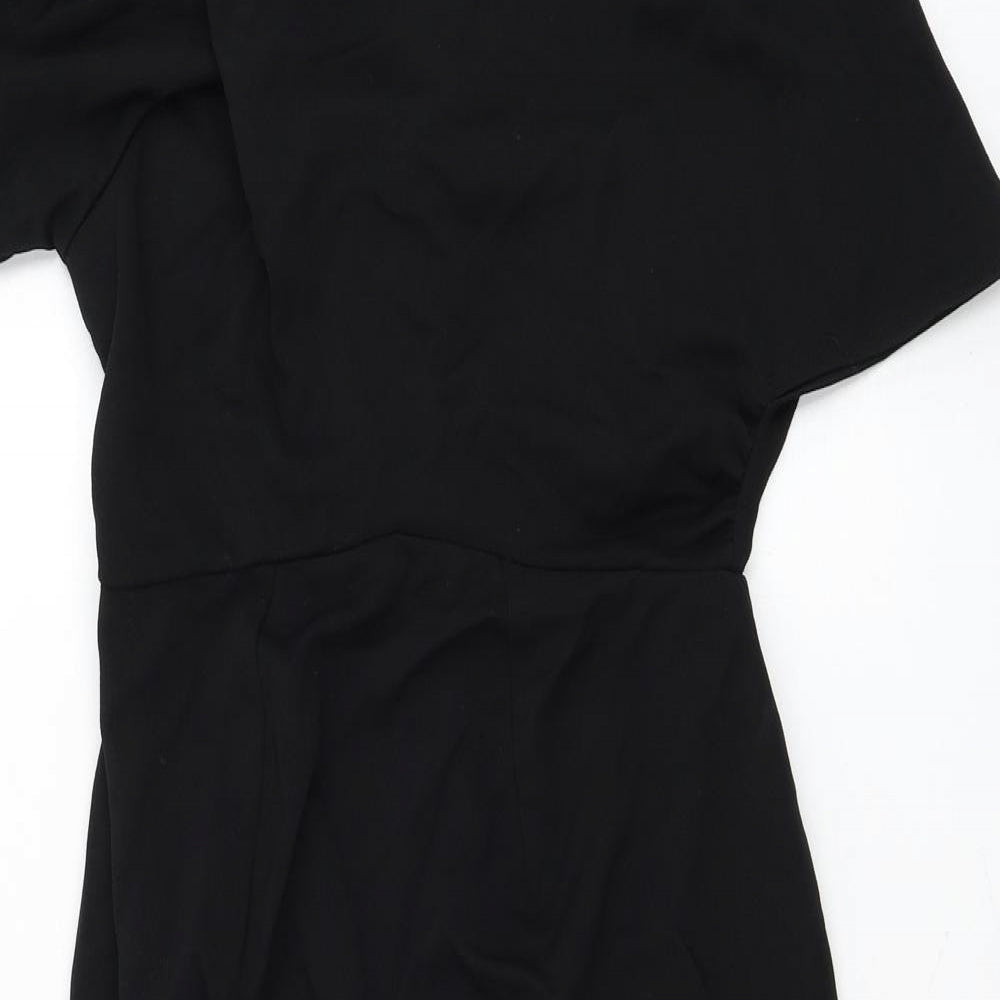 ASOS Womens Black Polyester Pencil Dress Size 8 Round Neck Zip