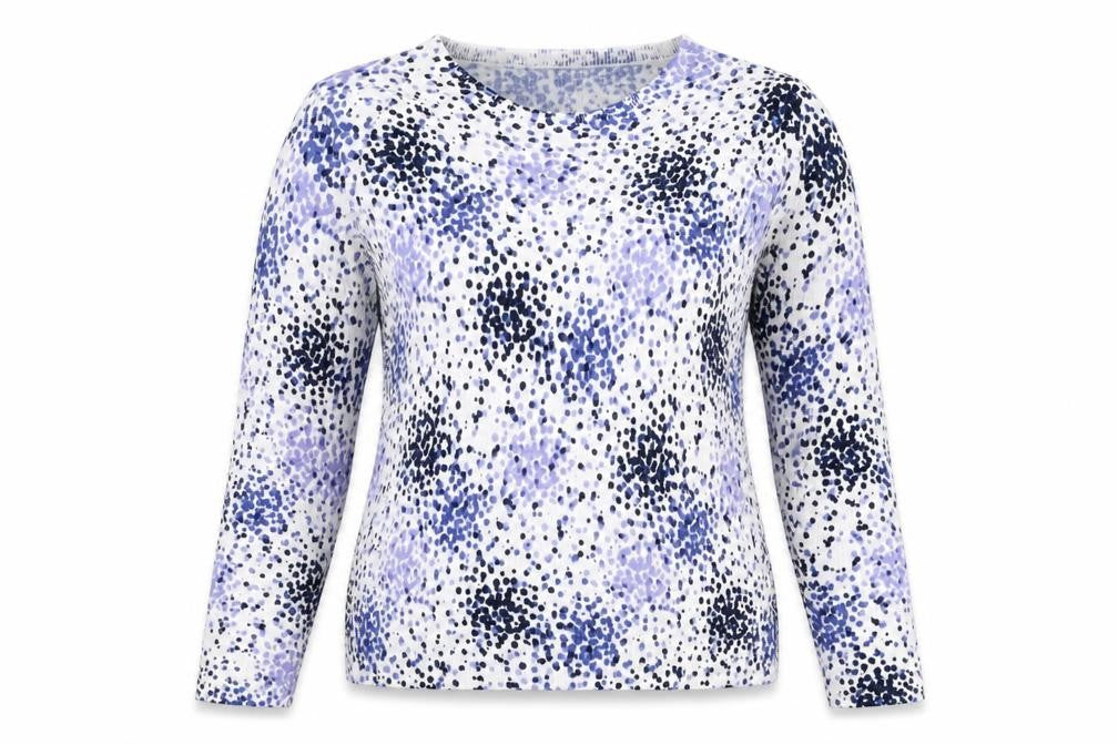 Marks and Spencer Womens White Round Neck Polka Dot Acrylic Pullover Jumper Size 12