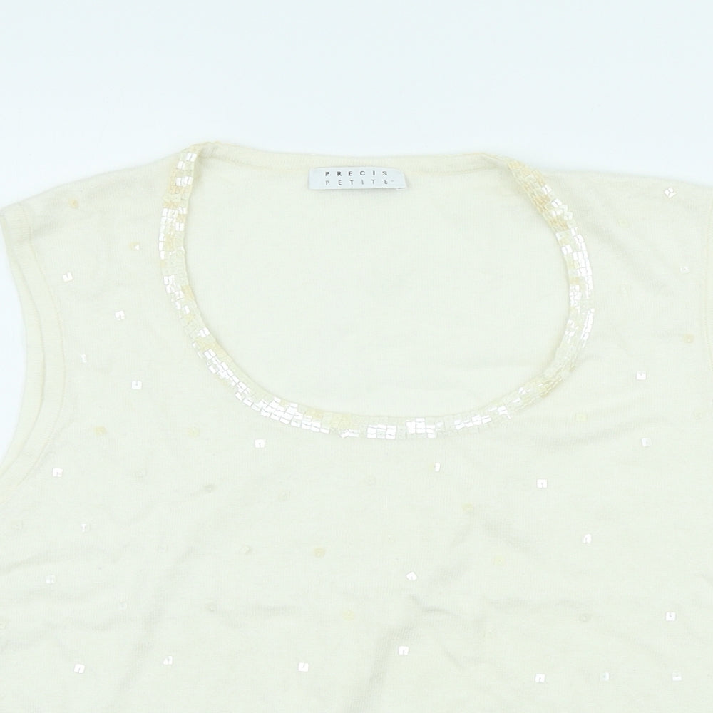 Precis Womens Ivory Scoop Neck Viscose Pullover Jumper Size L