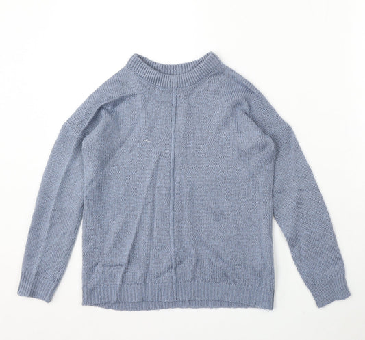 Board Angels Girls Blue Round Neck Acrylic Pullover Jumper Size 9-10 Years