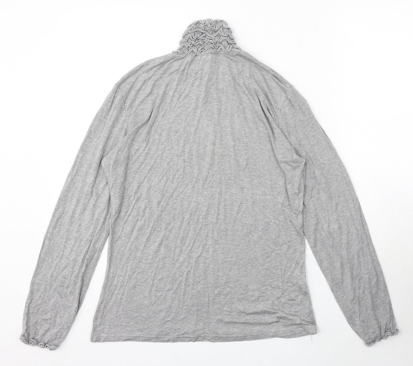 Preworn Womens Grey Mock Neck Viscose Pullover Jumper Size 8