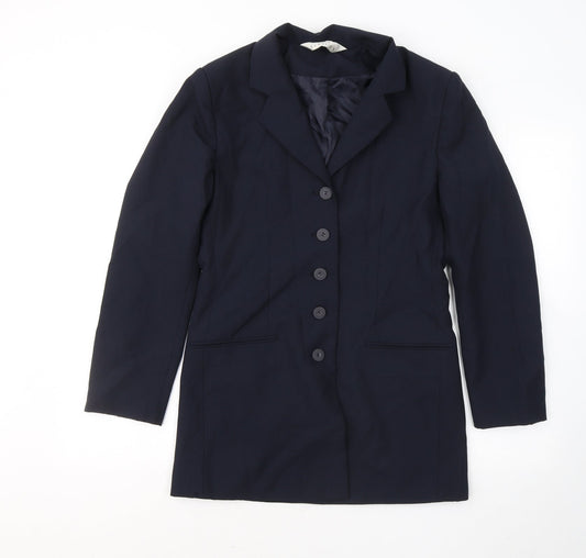 Modern Classics Womens Blue Jacket Blazer Size 10 Button