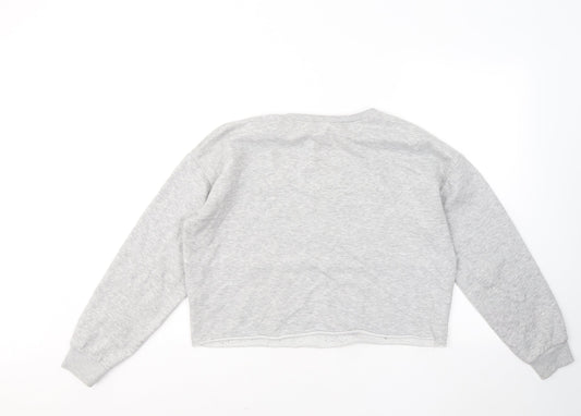 New Look Girls Grey Cotton Pullover Sweatshirt Size 14-15 Years - Boston