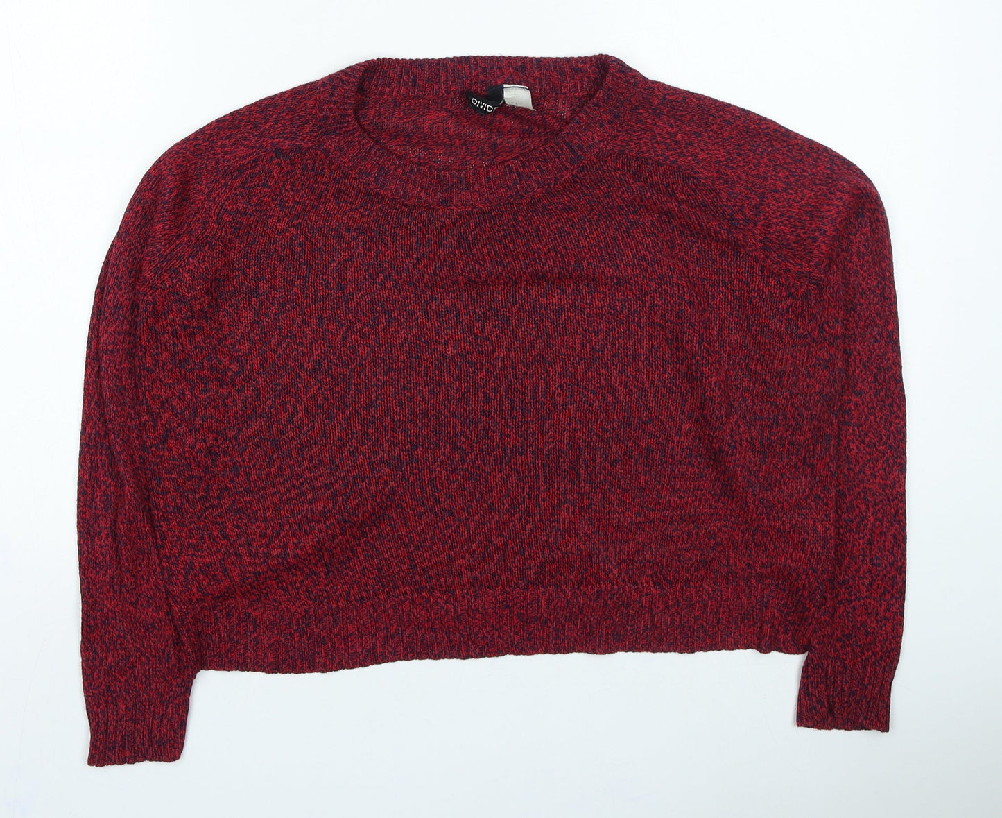 H&M Womens Red Round Neck Acrylic Pullover Jumper Size S