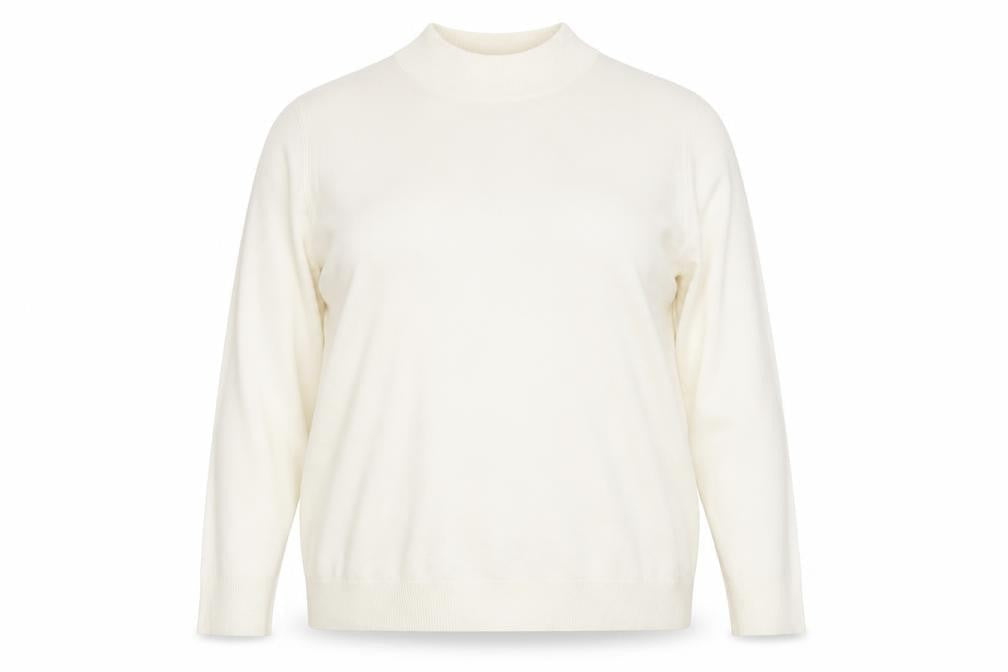 Marks and Spencer Womens Ivory Mock Neck Acrylic Pullover Jumper Size 20