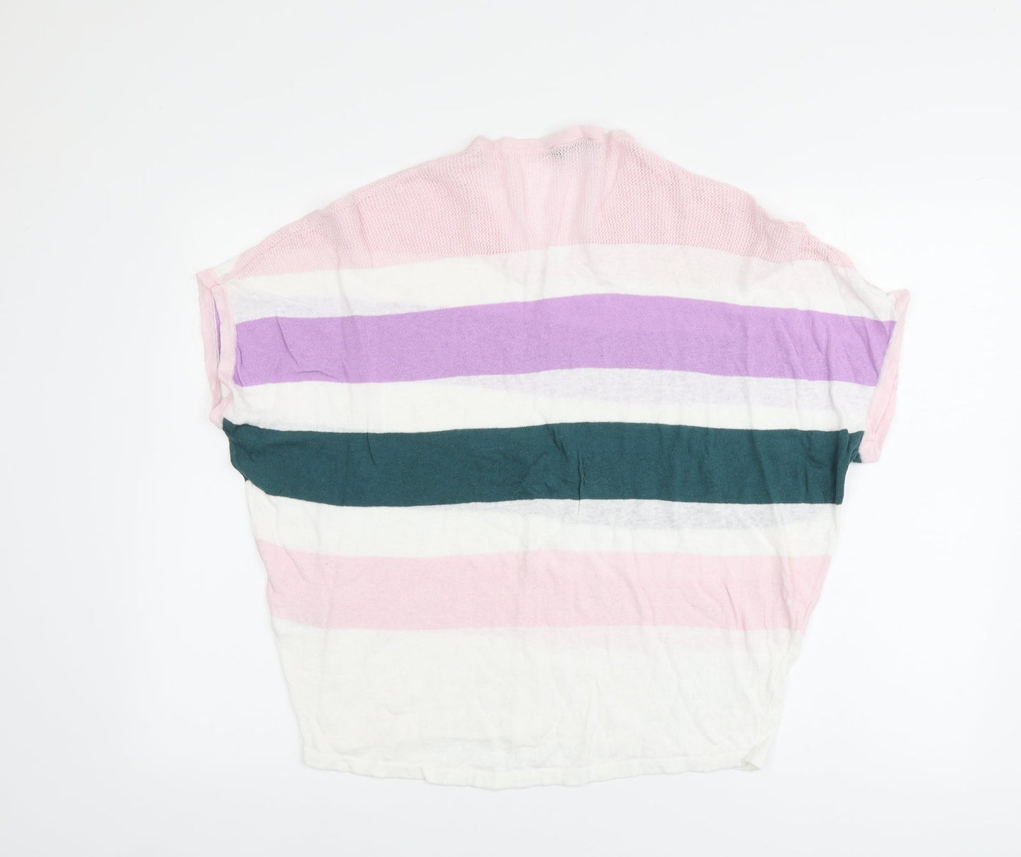 Kaleidoscope Womens Multicoloured Round Neck Striped Cotton Pullover Jumper Size 10