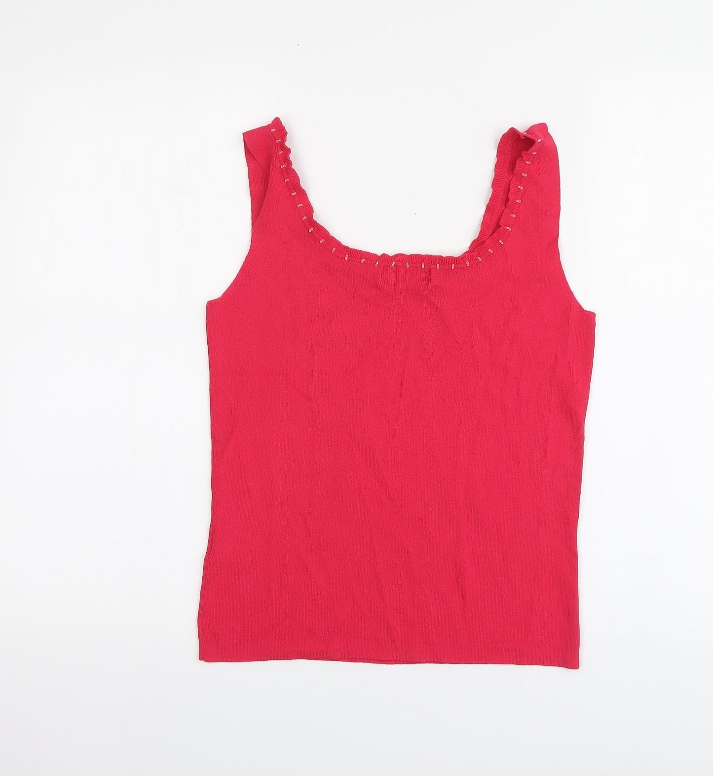 Wallis Womens Pink Viscose Basic Tank Size 16 Round Neck