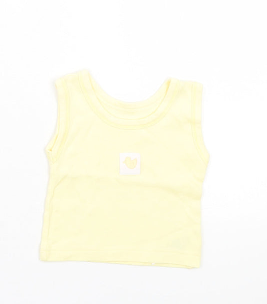 Dunnes Stores Girls Yellow Cotton Basic Tank Size 3-6 Months Crew Neck Pullover - Duck