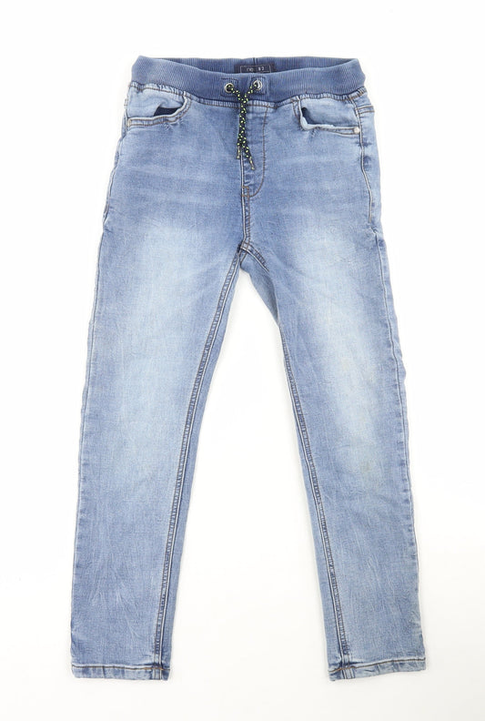 NEXT Boys Blue Cotton Jegging Jeans Size 9 Months Regular Tie