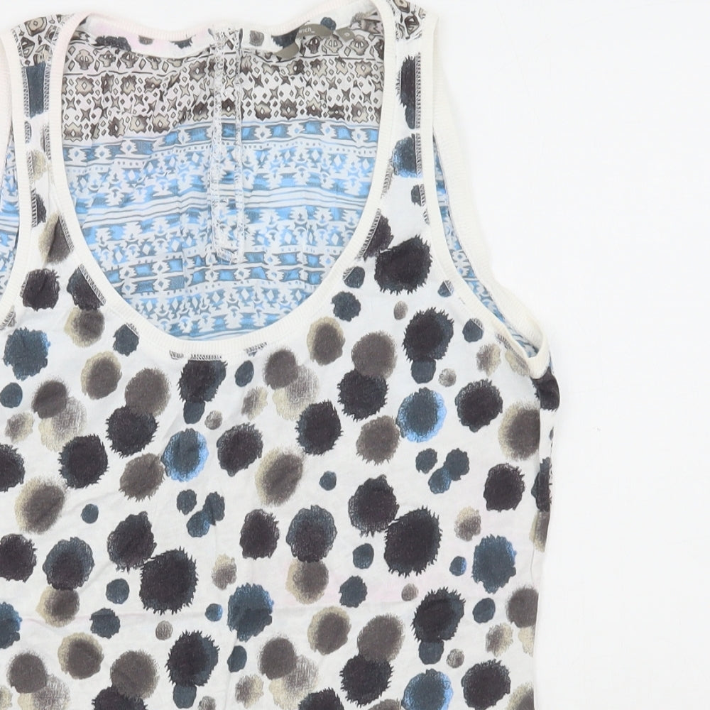 Sandwich Womens Multicoloured Geometric Cotton Basic Tank Size S Scoop Neck