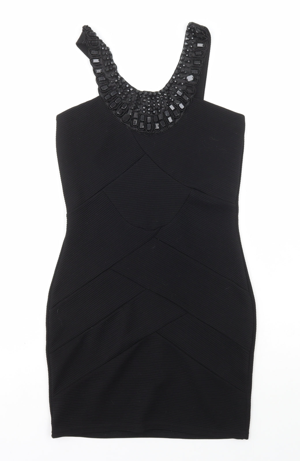 Alwear Womens Black Polyester Bodycon Size 10 Scoop Neck Pullover