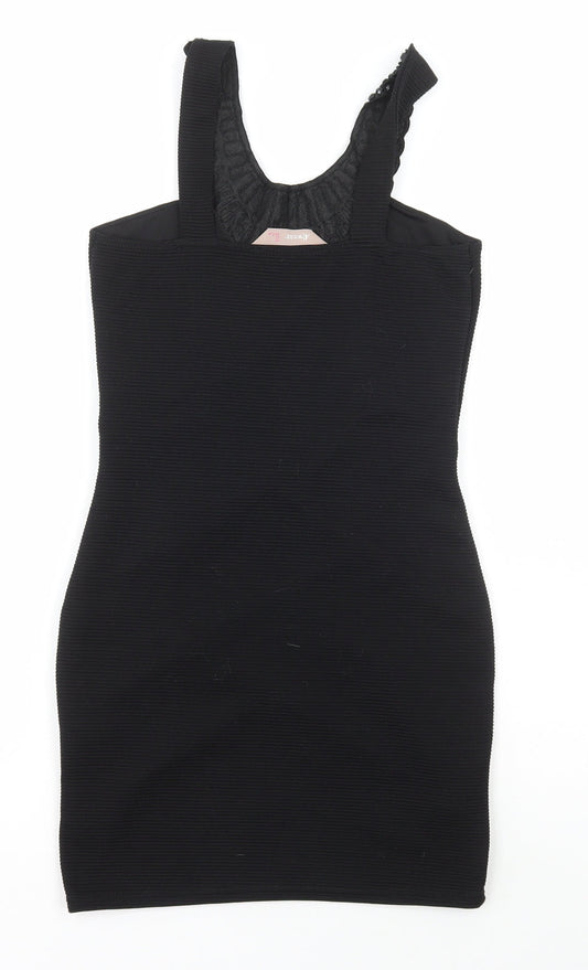 Alwear Womens Black Polyester Bodycon Size 10 Scoop Neck Pullover