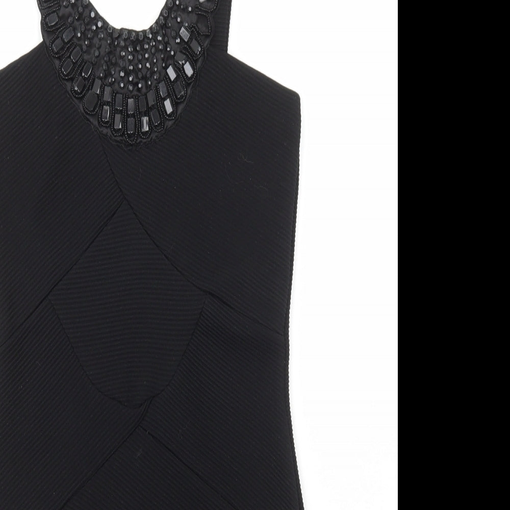 Alwear Womens Black Polyester Bodycon Size 10 Scoop Neck Pullover