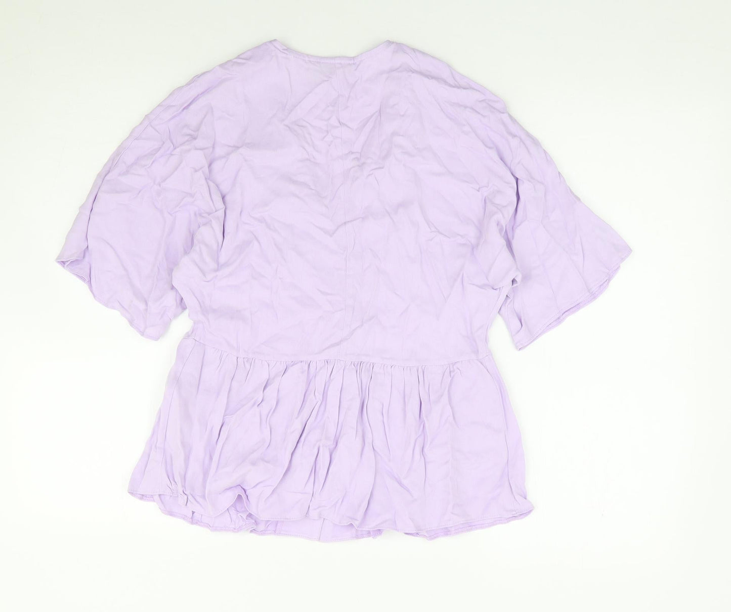 ASOS Womens Purple Viscose Jersey Blouse Size 6 V-Neck - Smock