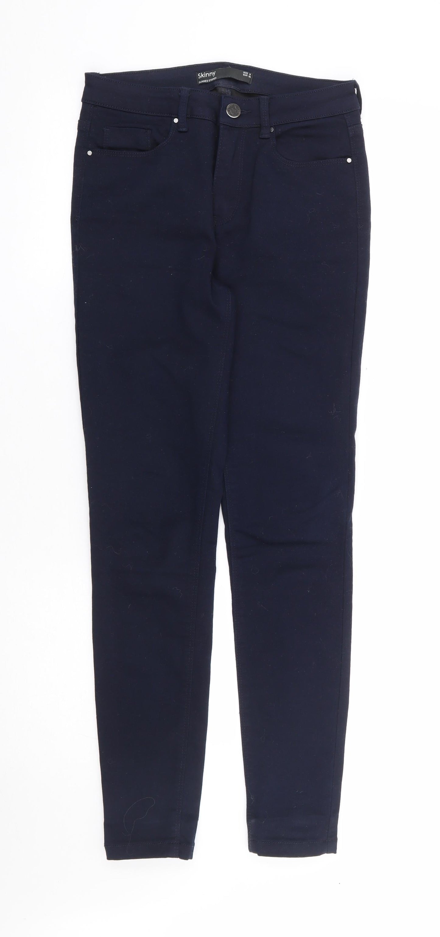 Dunnes Womens Blue Cotton Skinny Jeans Size 8 L29 in Regular Zip