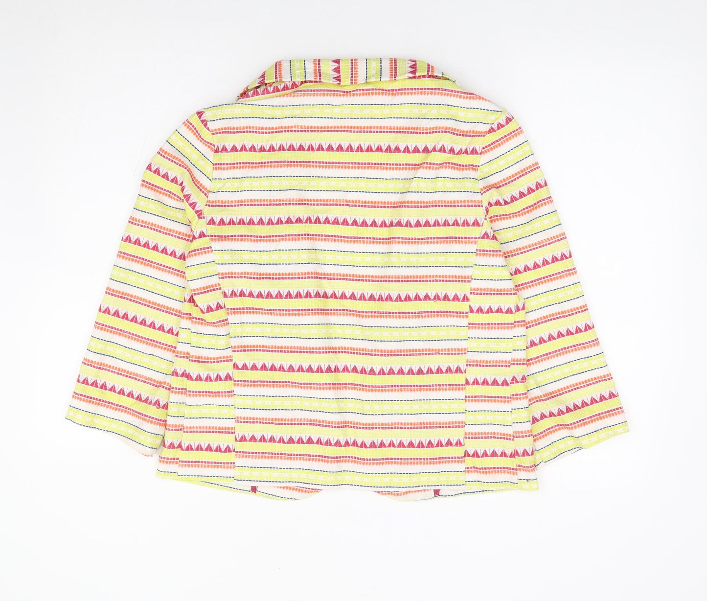 New Look Womens Multicoloured Geometric Jacket Blazer Size 12