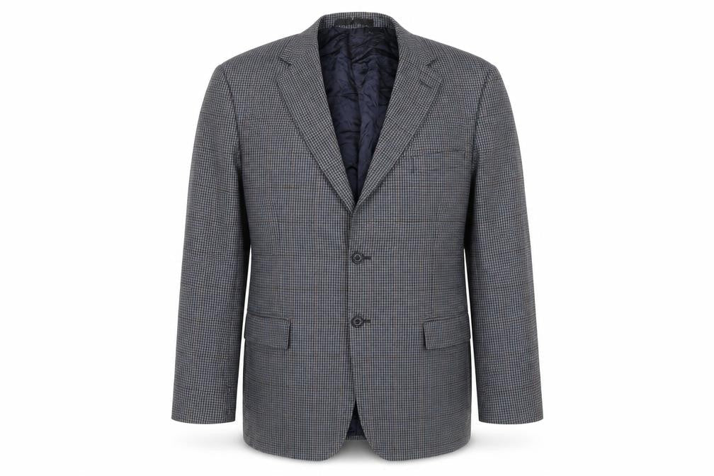 Marks and Spencer Mens Blue Check Wool Jacket Suit Jacket Size 42