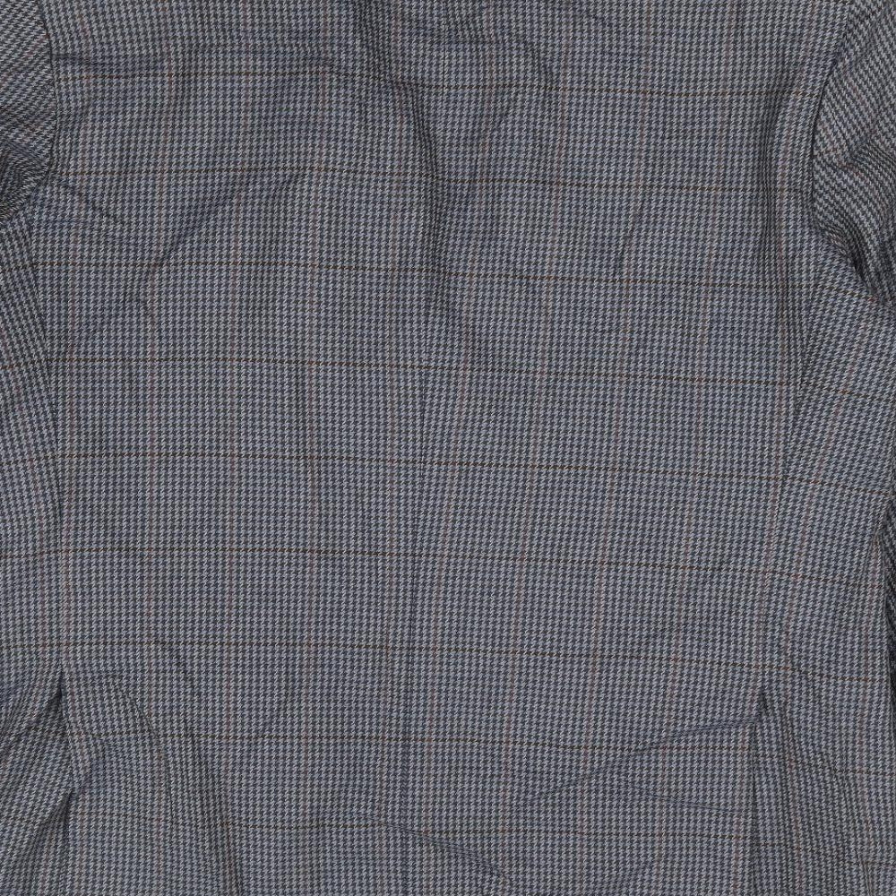 Marks and Spencer Mens Blue Check Wool Jacket Suit Jacket Size 42