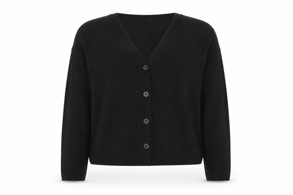 Marks and Spencer Womens Black V-Neck Acrylic Cardigan Jumper Size S