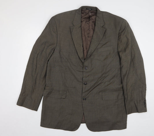 Stafford Mens Green Wool Jacket Suit Jacket Size 46