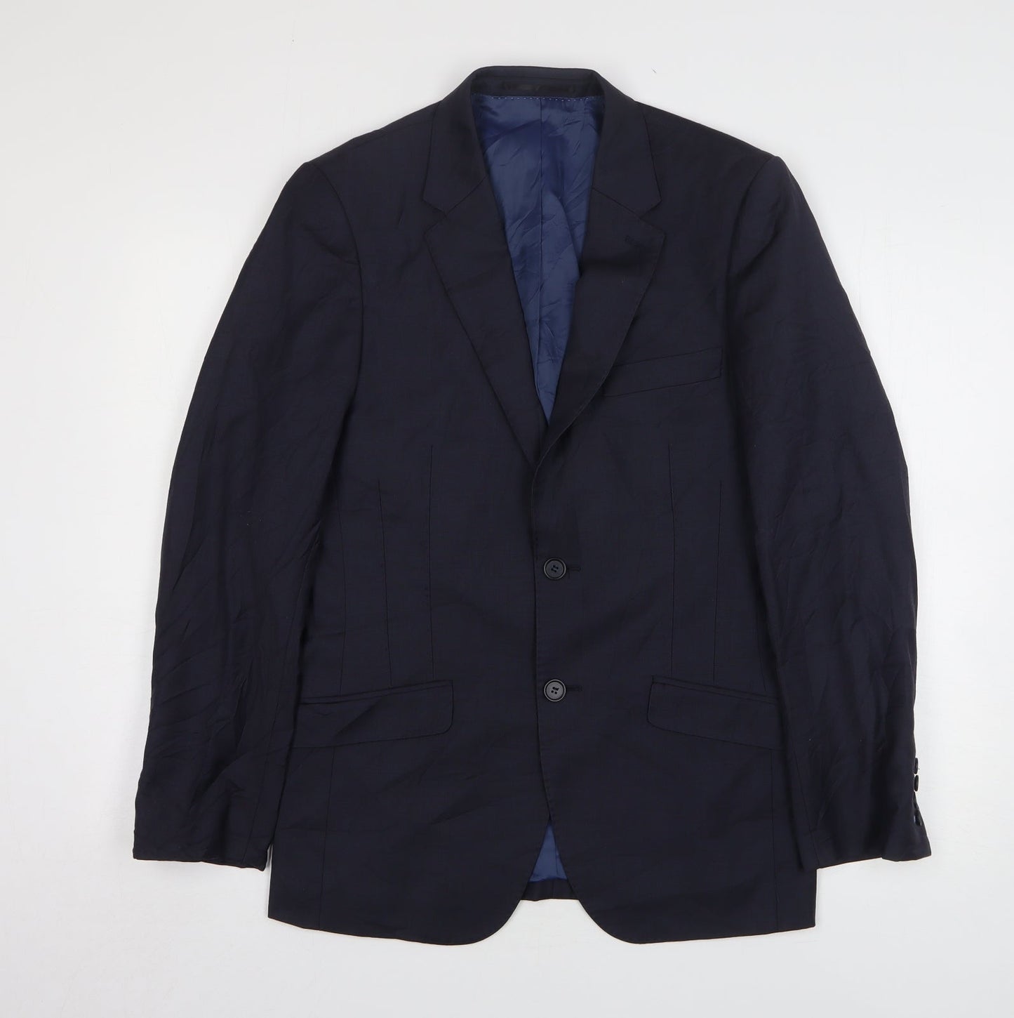 Linea Mens Blue Wool Jacket Suit Jacket Size 36