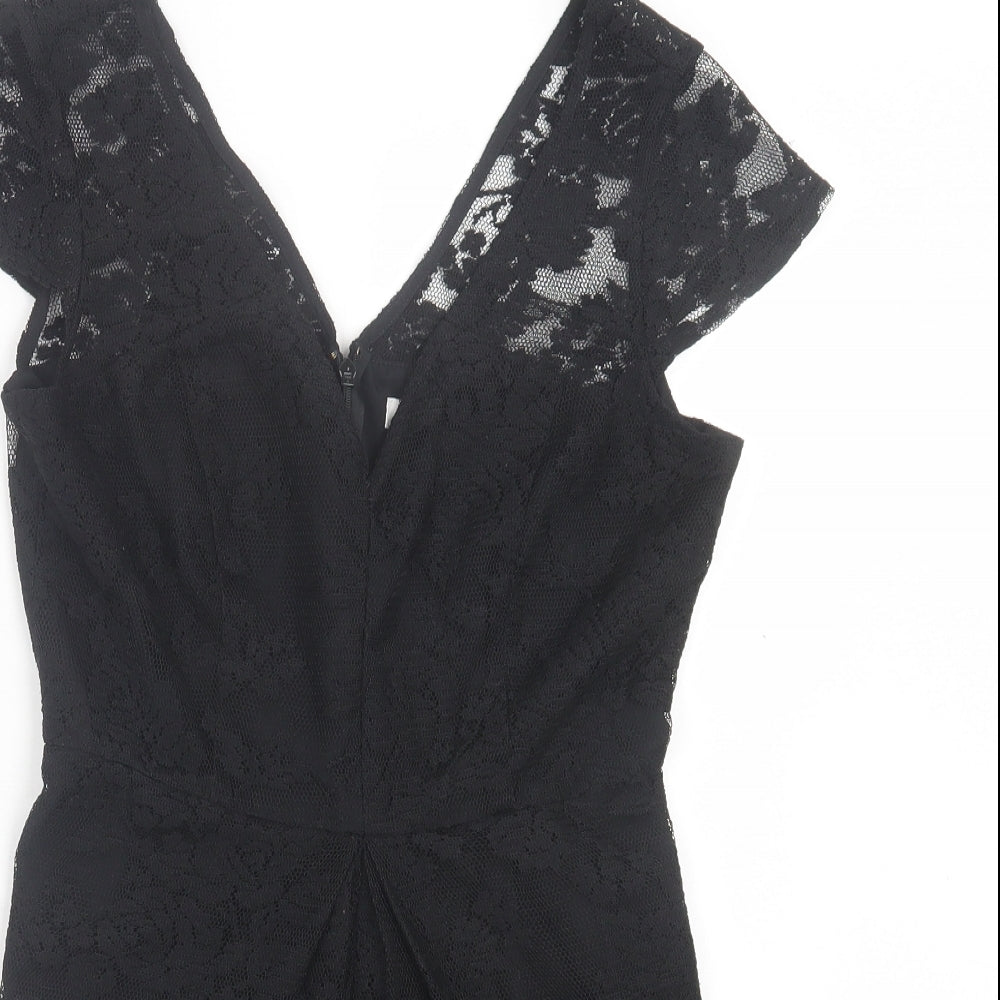 BPC Womens Black Polyamide Playsuit One-Piece Size 8 Zip