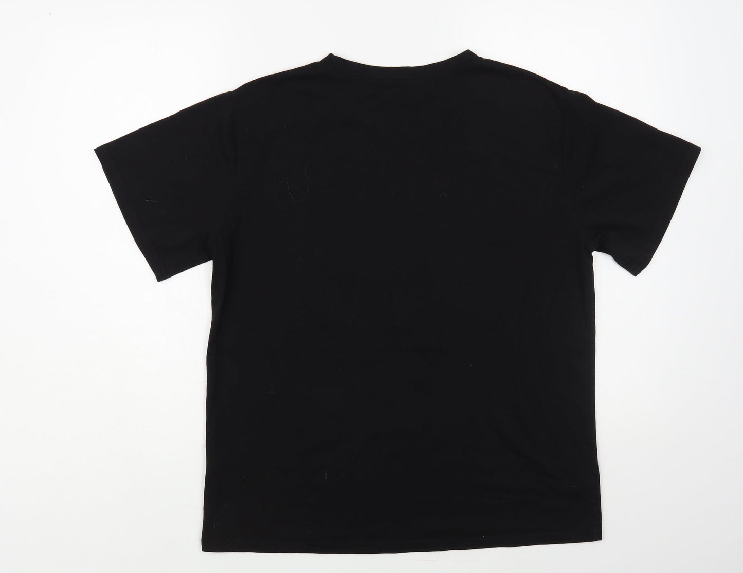 SheIn Womens Black Polyester Basic T-Shirt Size L Crew Neck - Stay True