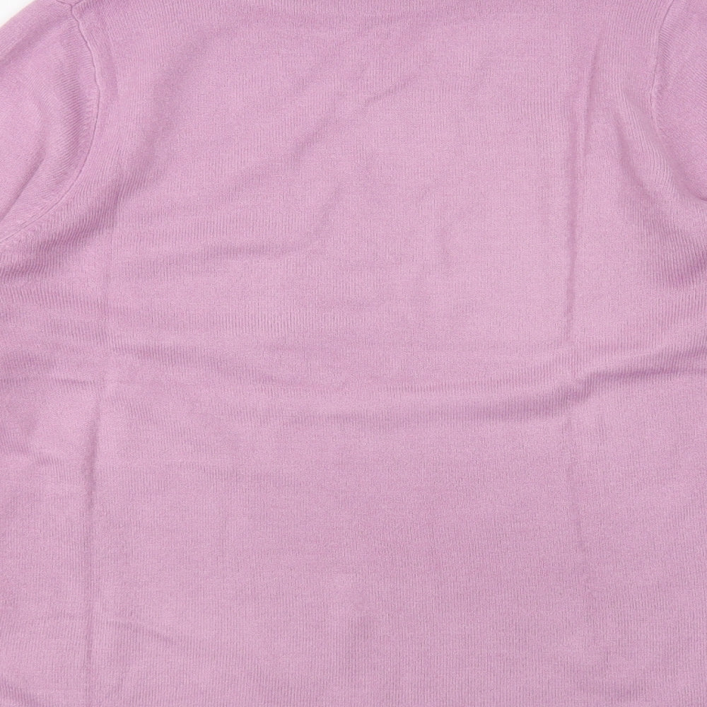 Marks and Spencer Womens Purple Mock Neck Acrylic Pullover Jumper Size 10