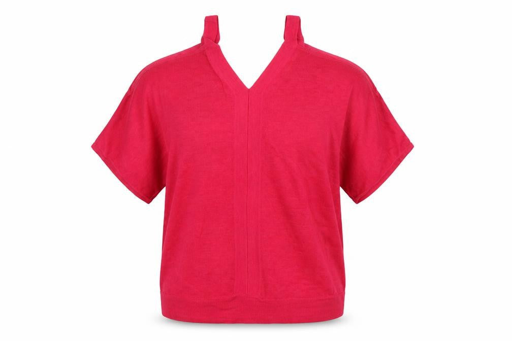 Monsoon Womens Pink V-Neck Acrylic Pullover Jumper Size XL