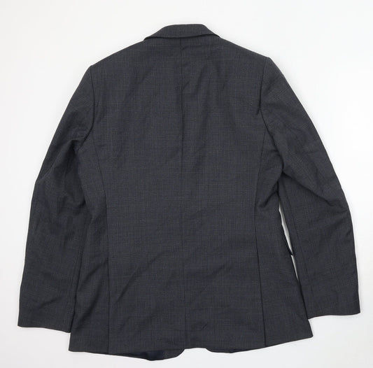 Hammond & Co Mens Blue Check Polyester Jacket Suit Size 42