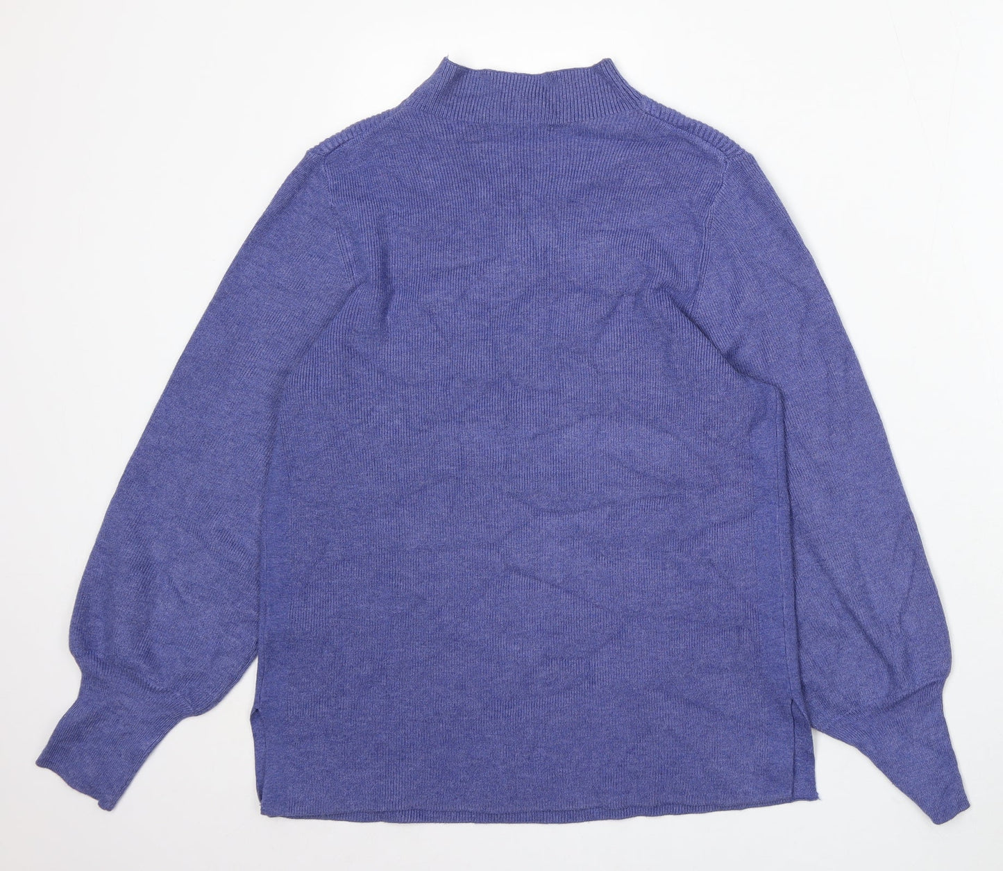 Marks and Spencer Womens Purple Mock Neck Viscose Pullover Jumper Size M