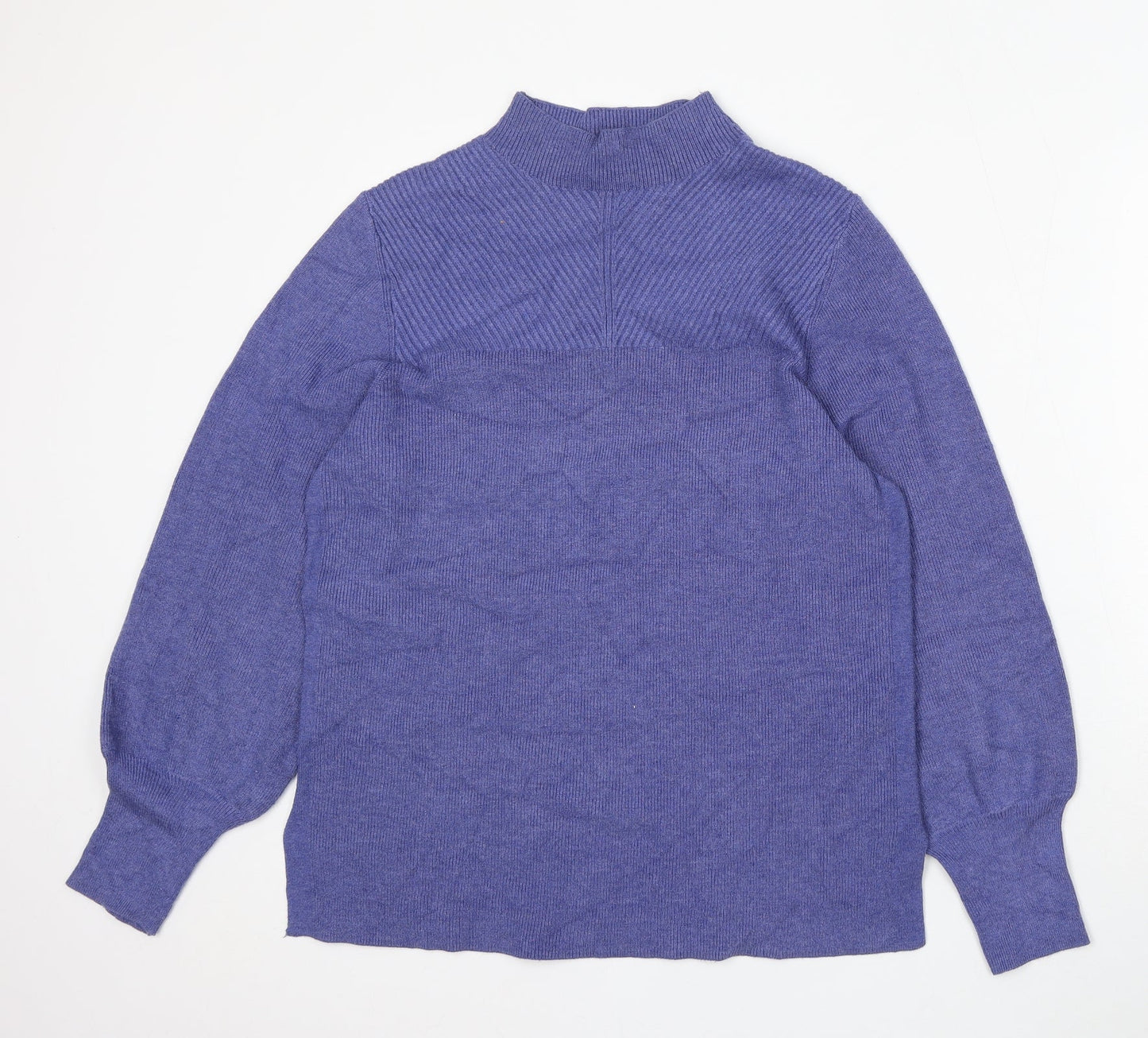 Marks and Spencer Womens Purple Mock Neck Viscose Pullover Jumper Size M