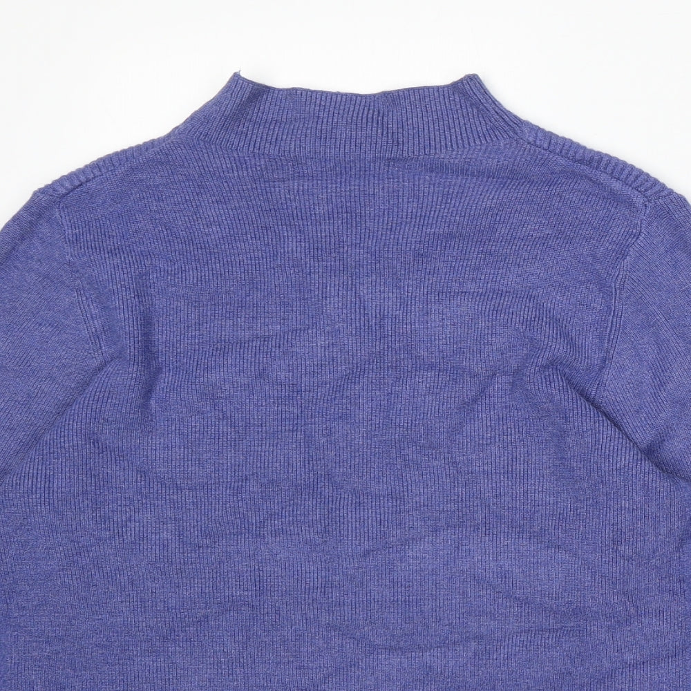 Marks and Spencer Womens Purple Mock Neck Viscose Pullover Jumper Size M