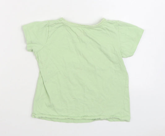 Primark Girls Green 100% Cotton Basic T-Shirt Size 7-8 Years Round Neck Pullover - You Are Lovely