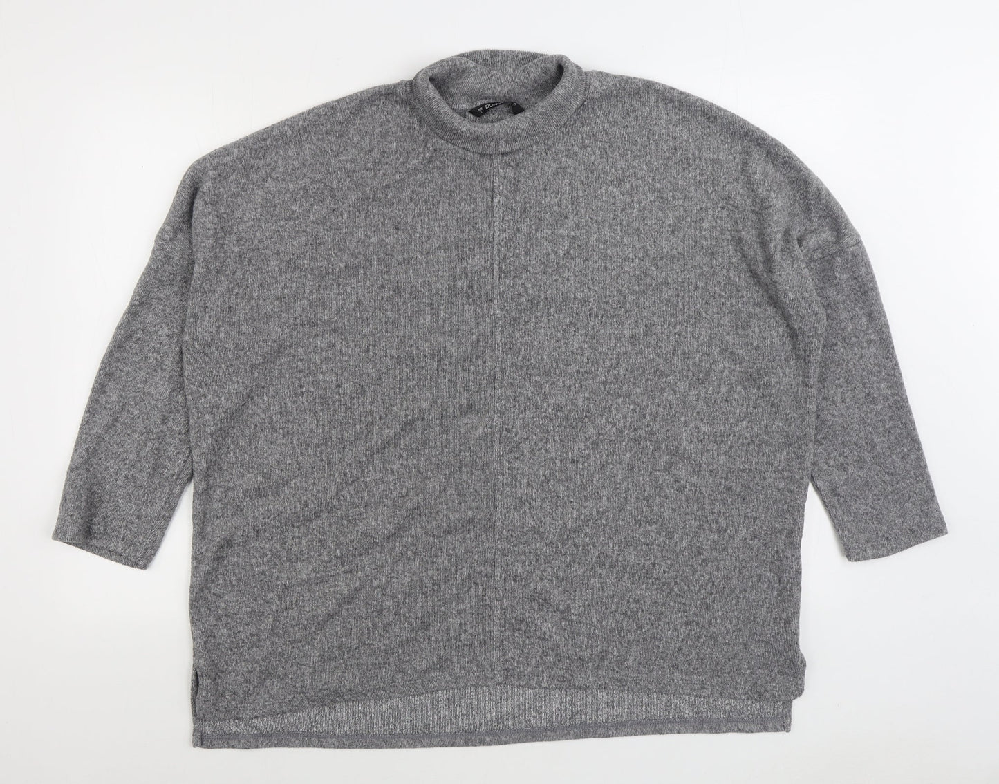 Dunnes Stores Womens Grey Mock Neck Polyester Pullover Jumper Size L