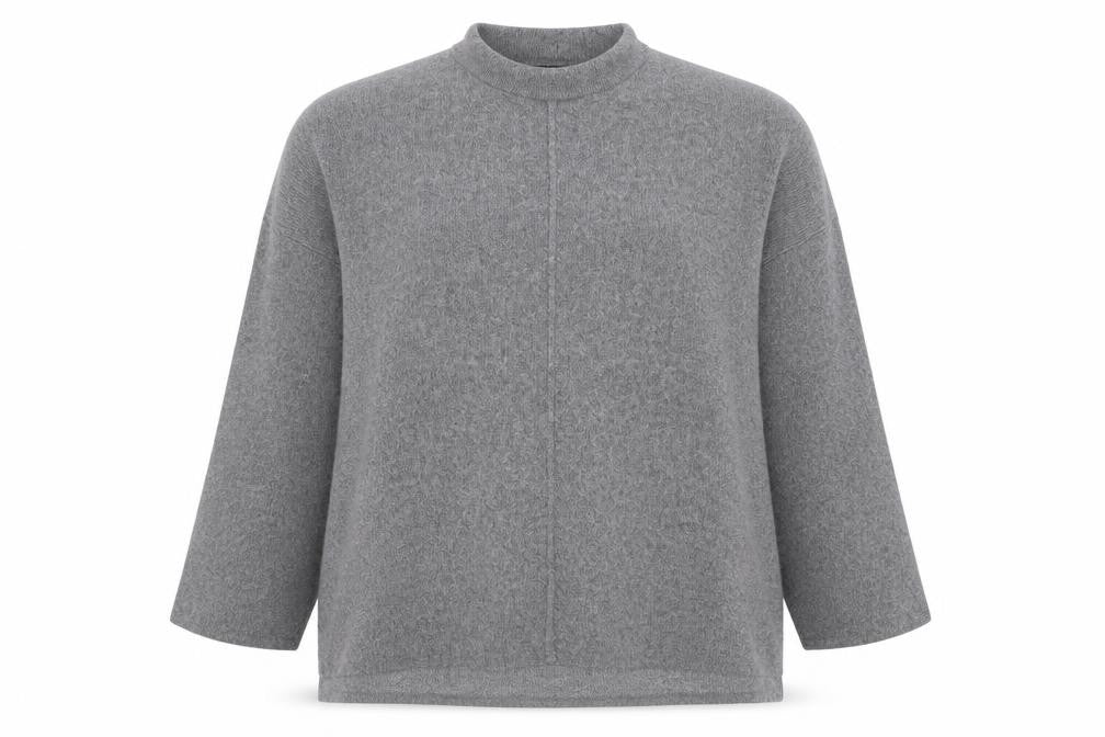 Dunnes Womens Grey Mock Neck Polyester Pullover Jumper Size L