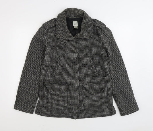 Gap Womens Grey Overcoat Coat Size 12 Button