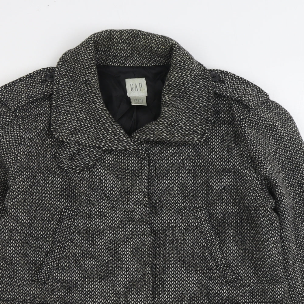 Gap Womens Grey Overcoat Coat Size 12 Button