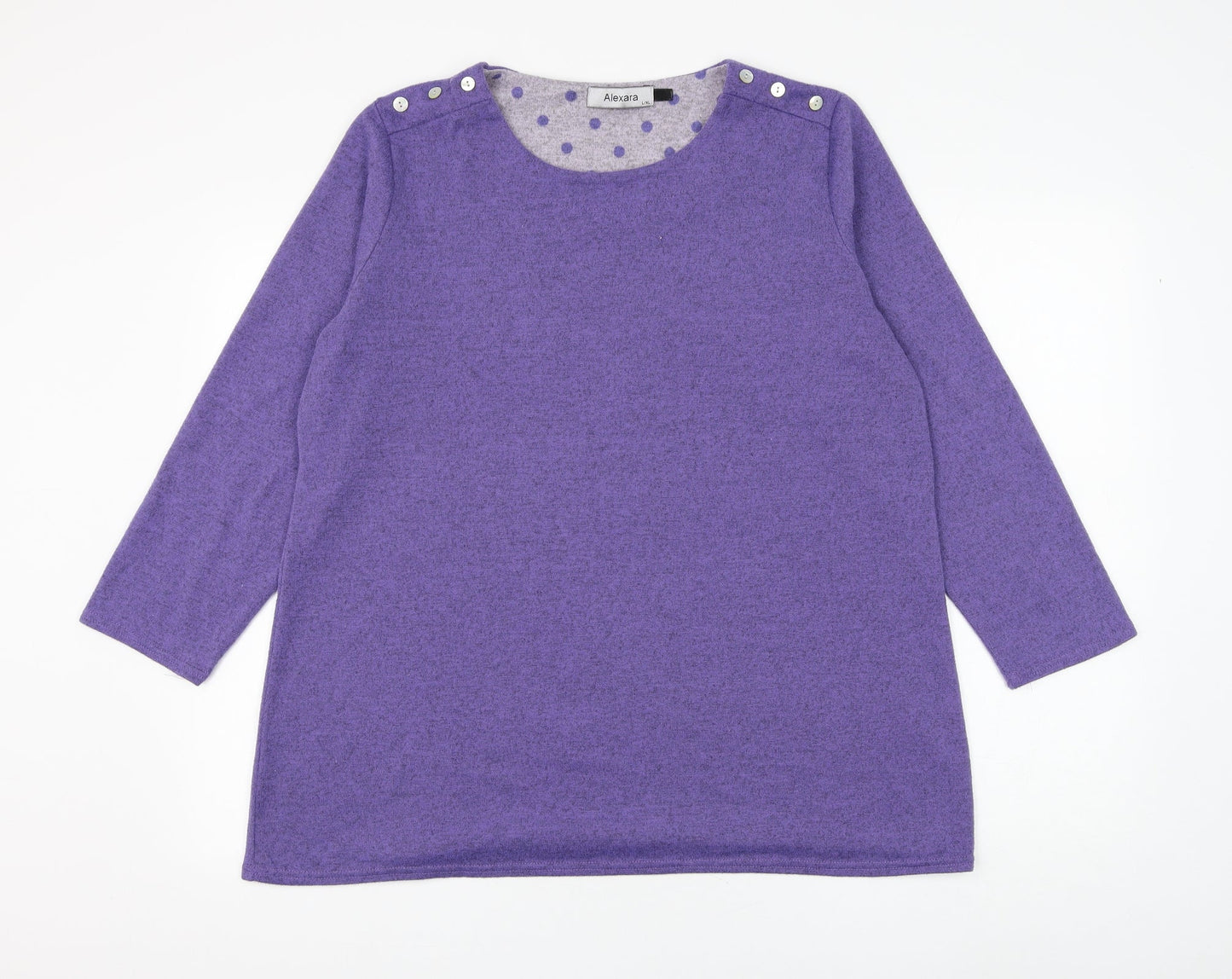 Alexara Womens Orange Round Neck Polyester Pullover Jumper Size L