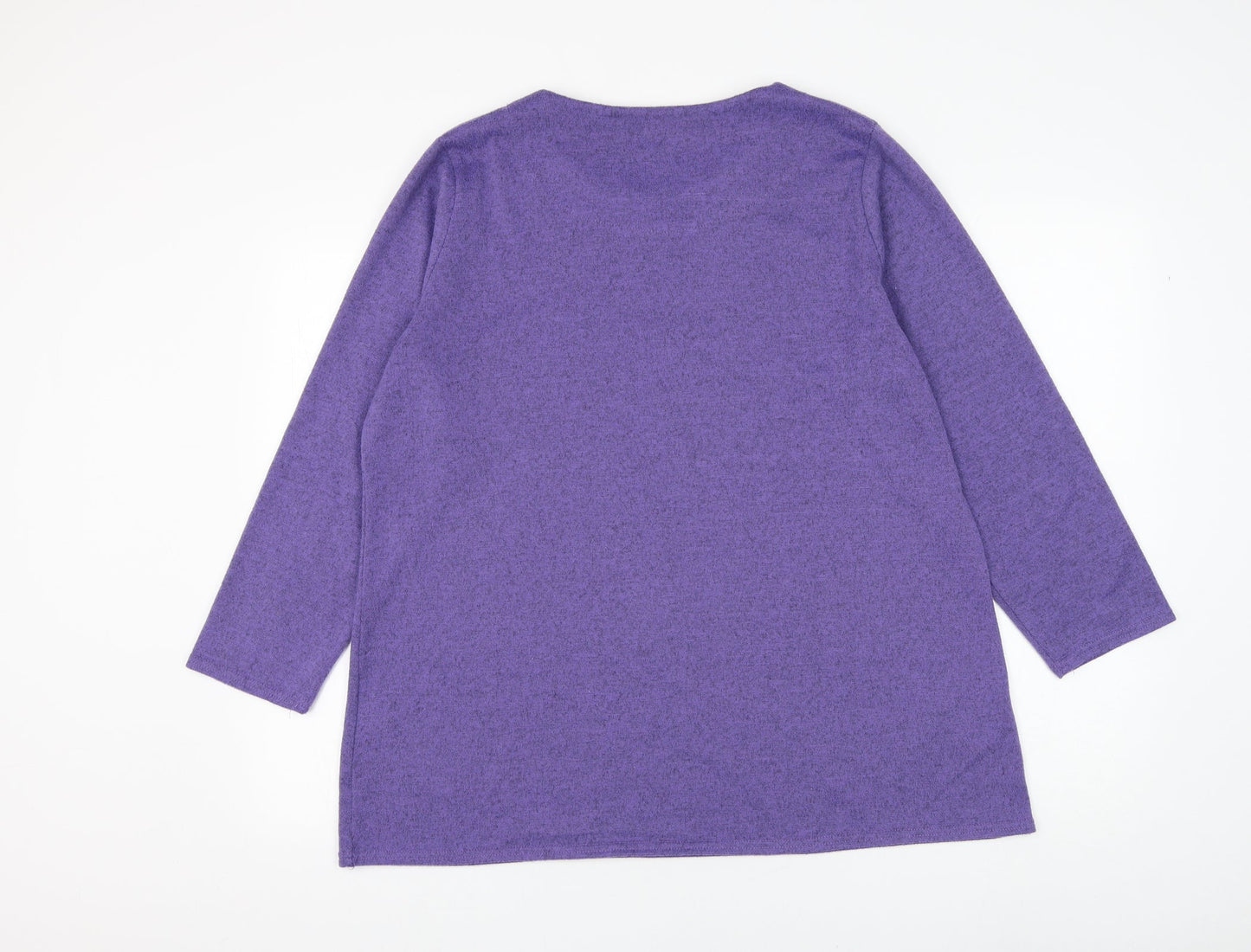 Alexara Womens Orange Round Neck Polyester Pullover Jumper Size L