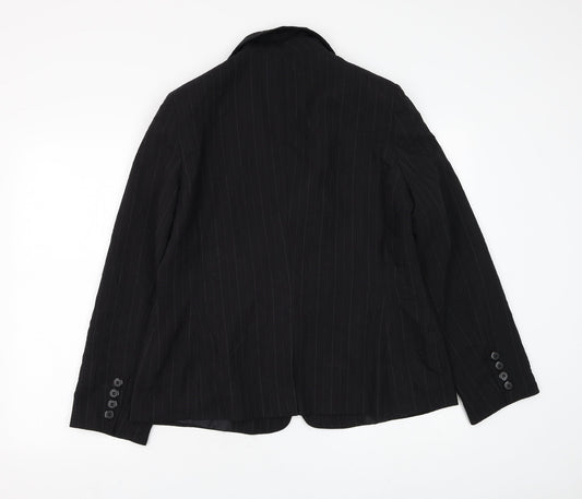 Atmosphere Womens Black Striped Jacket Blazer Size 16 Button