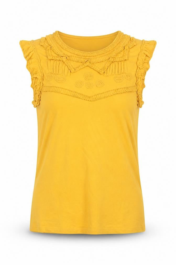 Falmer Heritage Womens Yellow 100% Cotton Jersey Tank Size 8 Round Neck