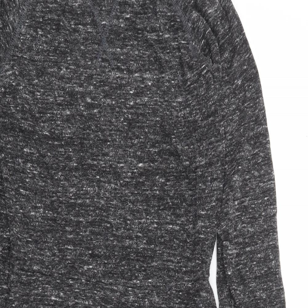 Zara Womens Grey Viscose Bodycon Size S Round Neck Pullover